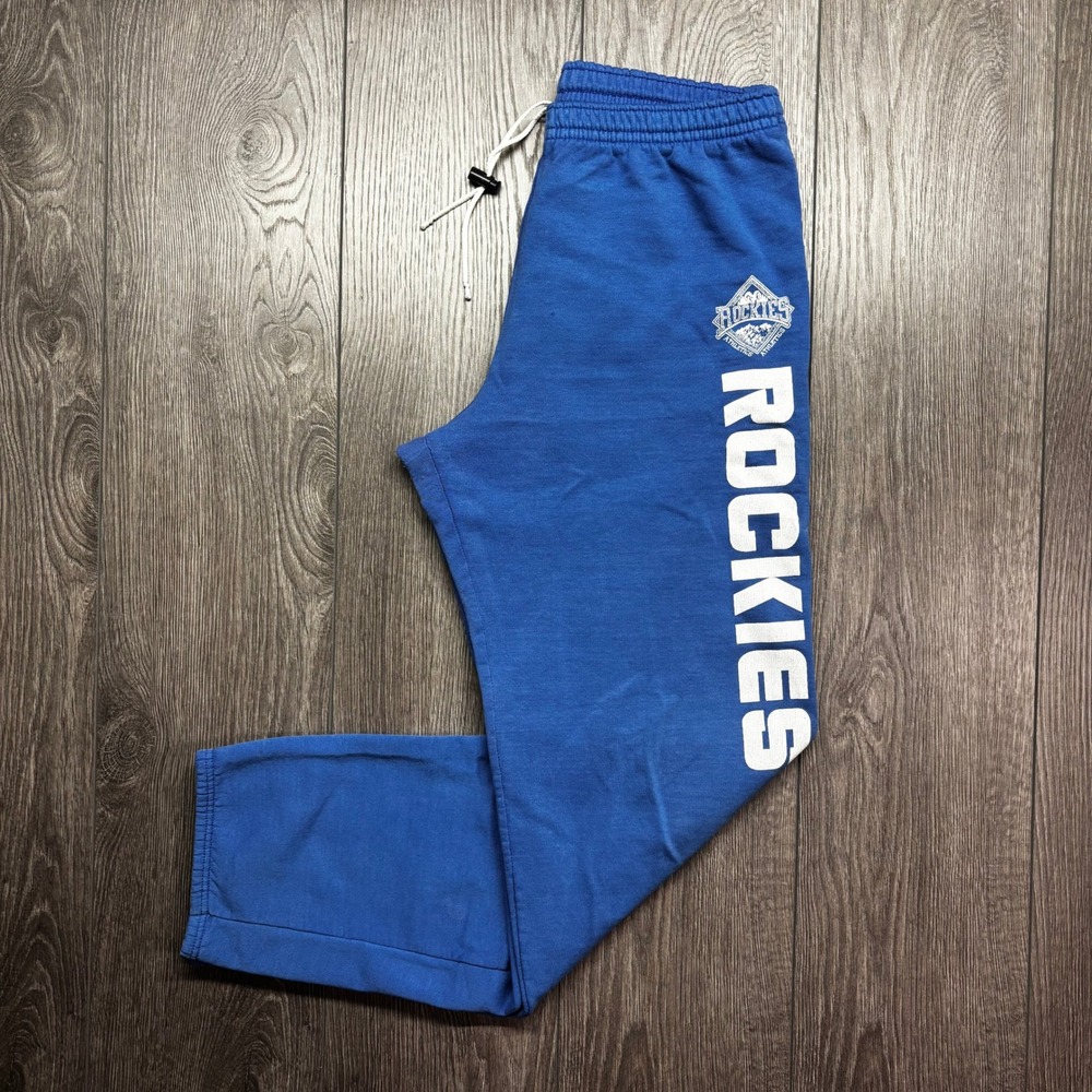 Vintage Canada Rockies Sweatpants Blue Graphic Joggers Mens XL